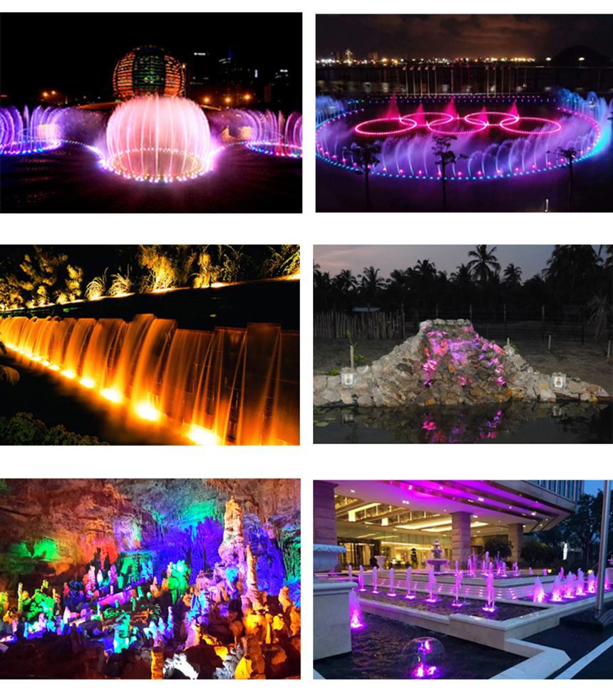 fountain led lights waterfall